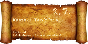 Kaszaki Terézia névjegykártya